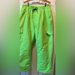 OTU neon green men’s snow/ski pants. Size XXL